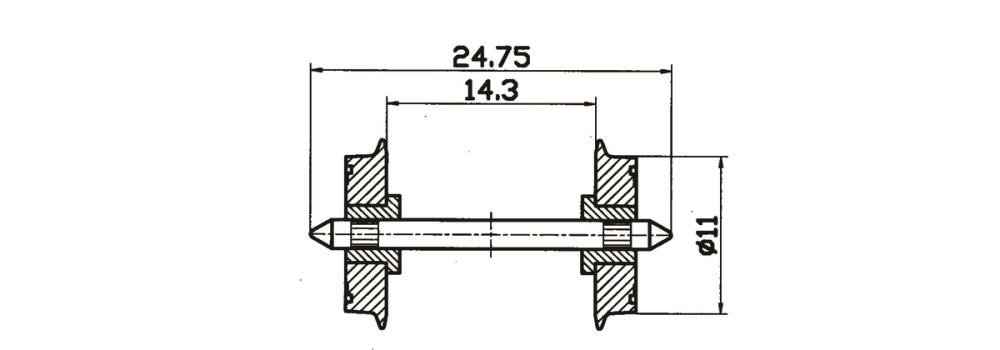 Radsatz 2fachisol. 11mm    1 P