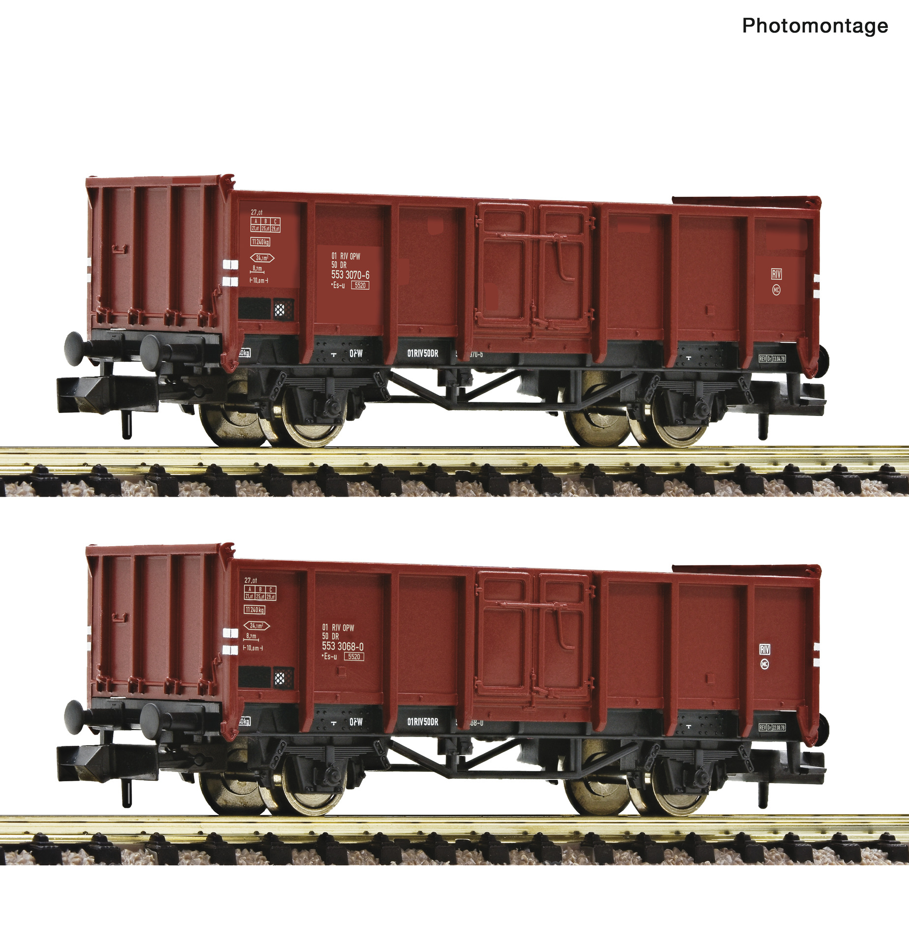 2er Set offene Güterwagen DR