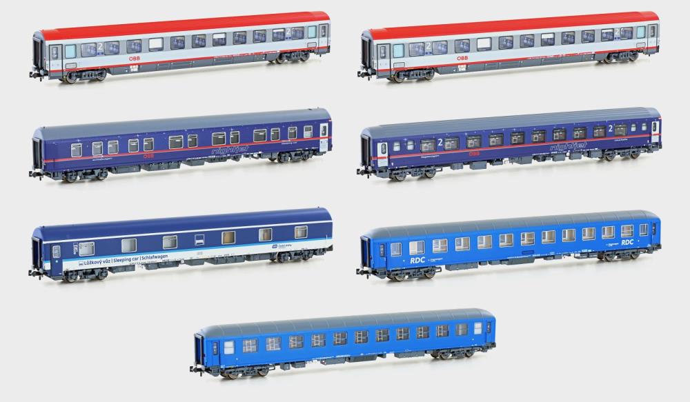 7er Set Nachtzugwagen ÖBB Nightjet/CD, Ep.VI, NJ408