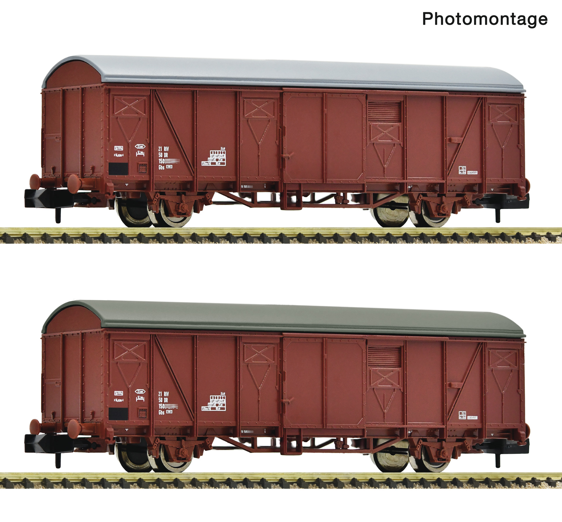 2er Set ged. Güterwagen DR
