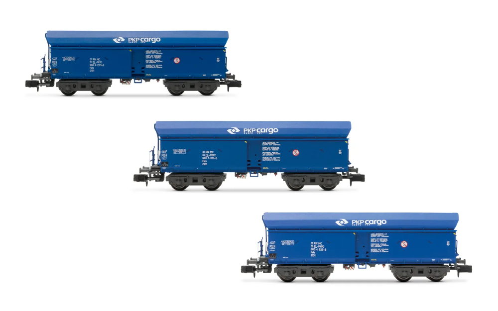 PKP Cargo, 3-tlg. Set Selbstentladewagen der Bauart Falls in