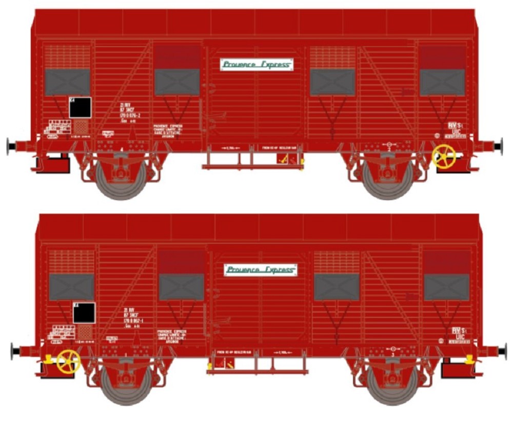 2er-Set SNCF Provence Express Rotbraun Nr  21 RIV 87 SNCF 17