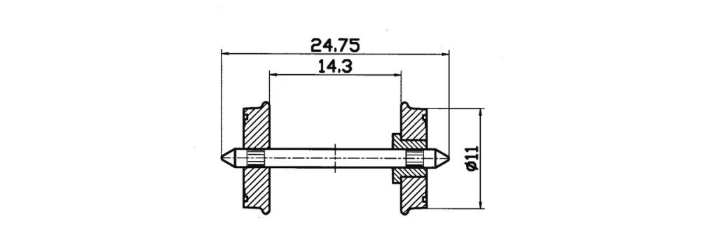 Radsatz RP25 isol. 11mm    1 P