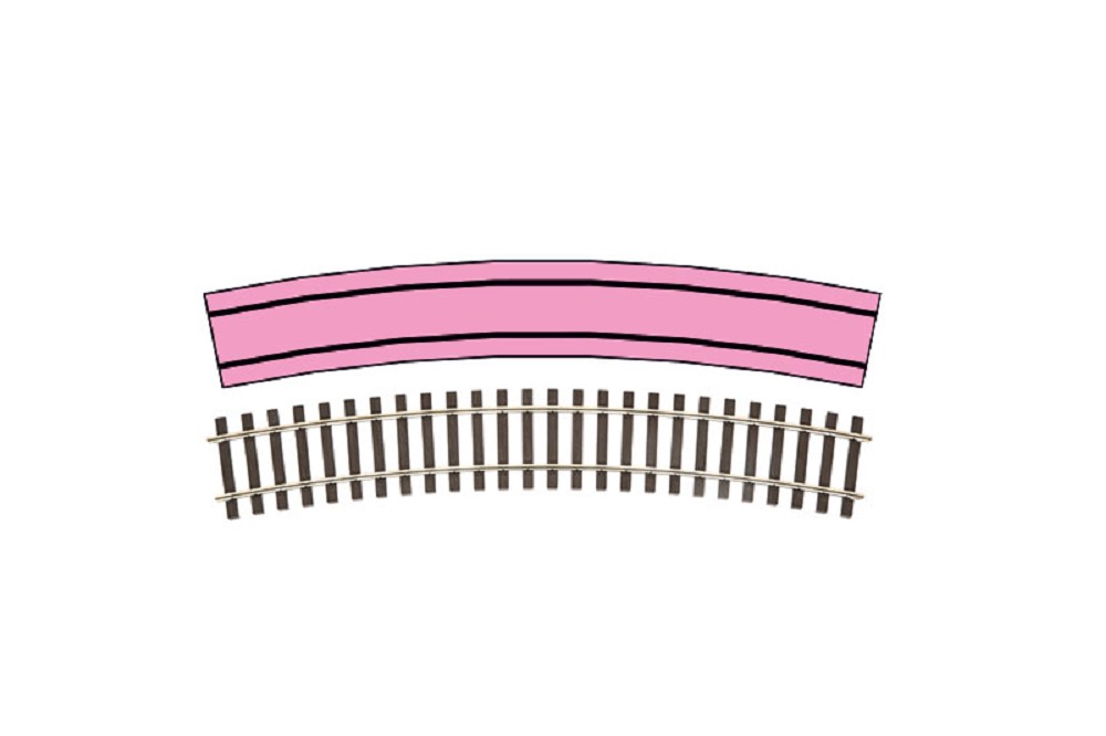 Gleis gebogen R2, Radius 1028,7 mm  (VE 8) Gleis gebogen R2, Radius 1028,7 mm  (VE 8)