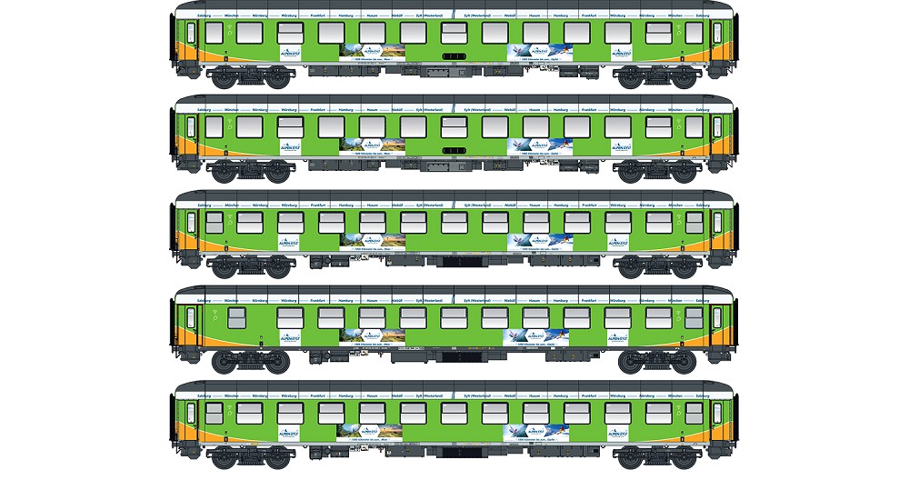 5er Set Personenwagen Bvcmz+Bvcmbz Alpen-Sylt-Express, Ep.VI