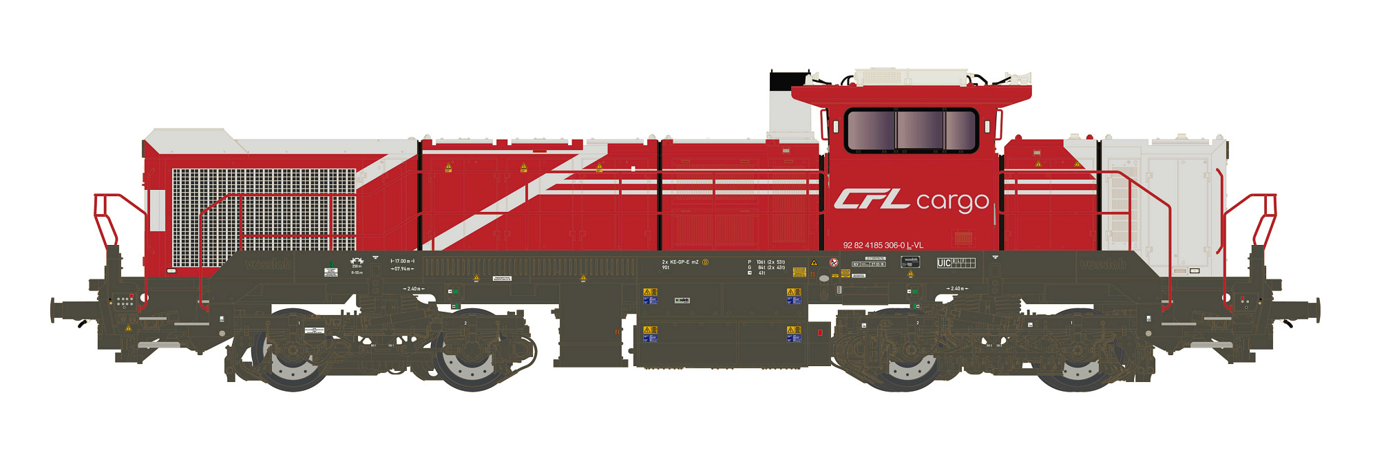 Diesellok Vossloh DE 18 CFL Cargo, Ep.VI