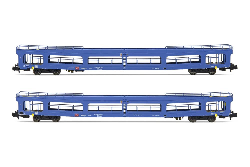 DB AG, 2-tlg. Set, Autotransportwagen DDm, in blauer Lackier