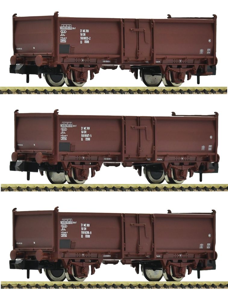 3er Set offene Güterwagen DR