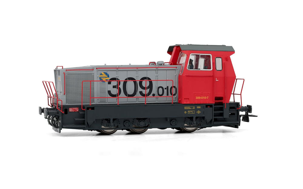 RENFE, Diesel-Rangierlokomotive 309 in rot/grauer Lackierung