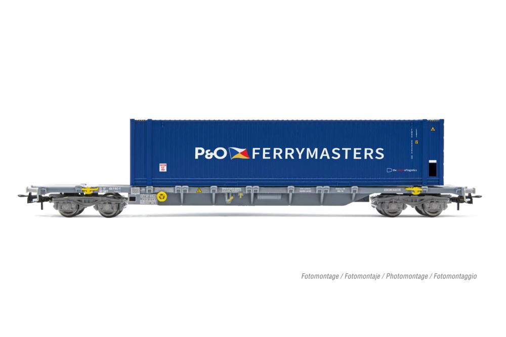 F-NOVA, 4-achs. Containerwagen Sgss, beladen mit 45' Contain