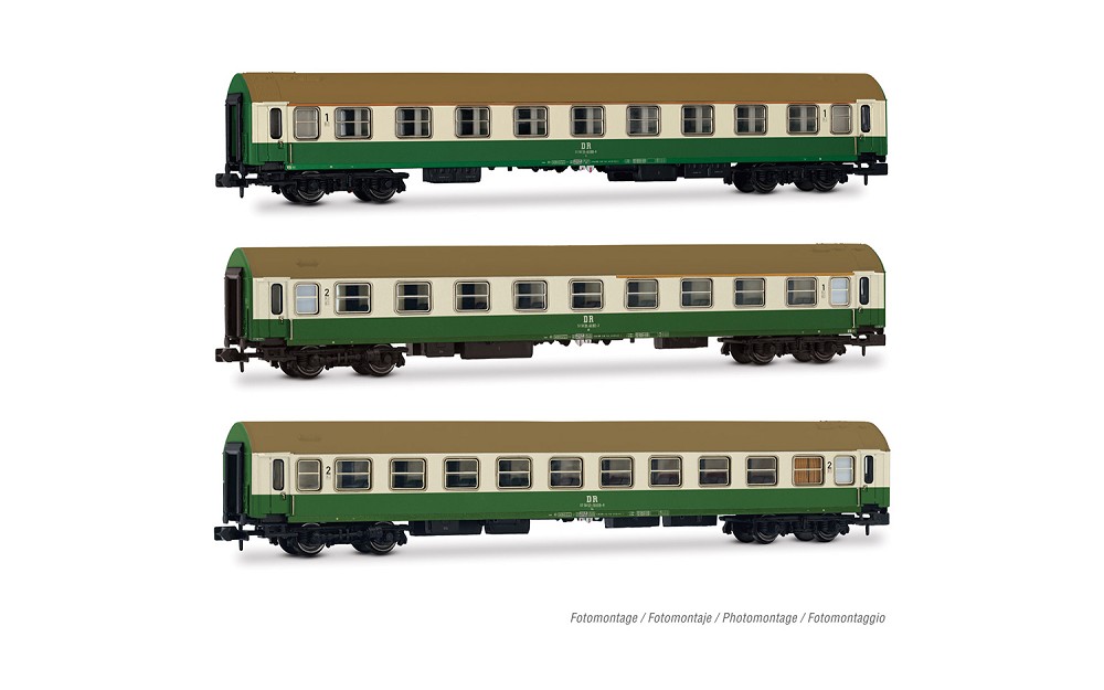 DR, 3-tlg. Set OSShD-Wagen Typ B, Nr. 2/2, bestehend aus 1 x