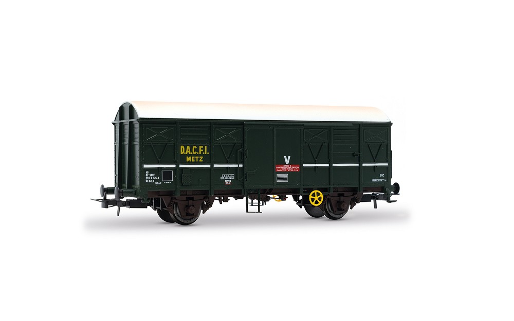 SNCF, 2-achs. Gedeckter Wagen G4 „D.A.C.F.I.“ Metz, grüne Fa