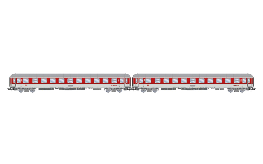 DB Nachtzug, 2-tlg. Set Liegewagen Bvcmz248, in weiß/roter F