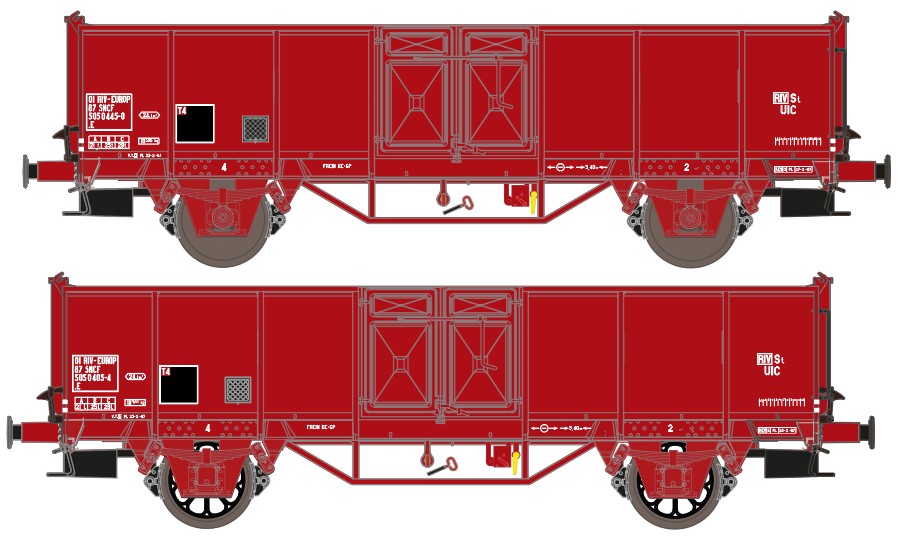 2er Set offene Güterwagen SNCF