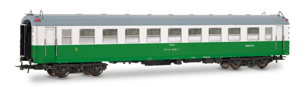 RENFE, Wagen PSSV Unkrautvernichtungszug in grün-weißer Farb