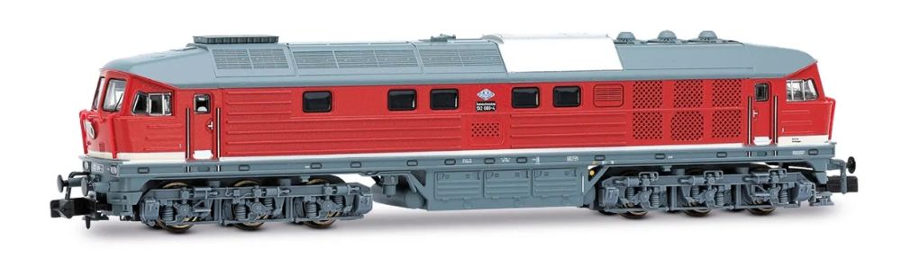 DR, diesel-elektrische Lokomotive 132 089-4, rote Farbgebung