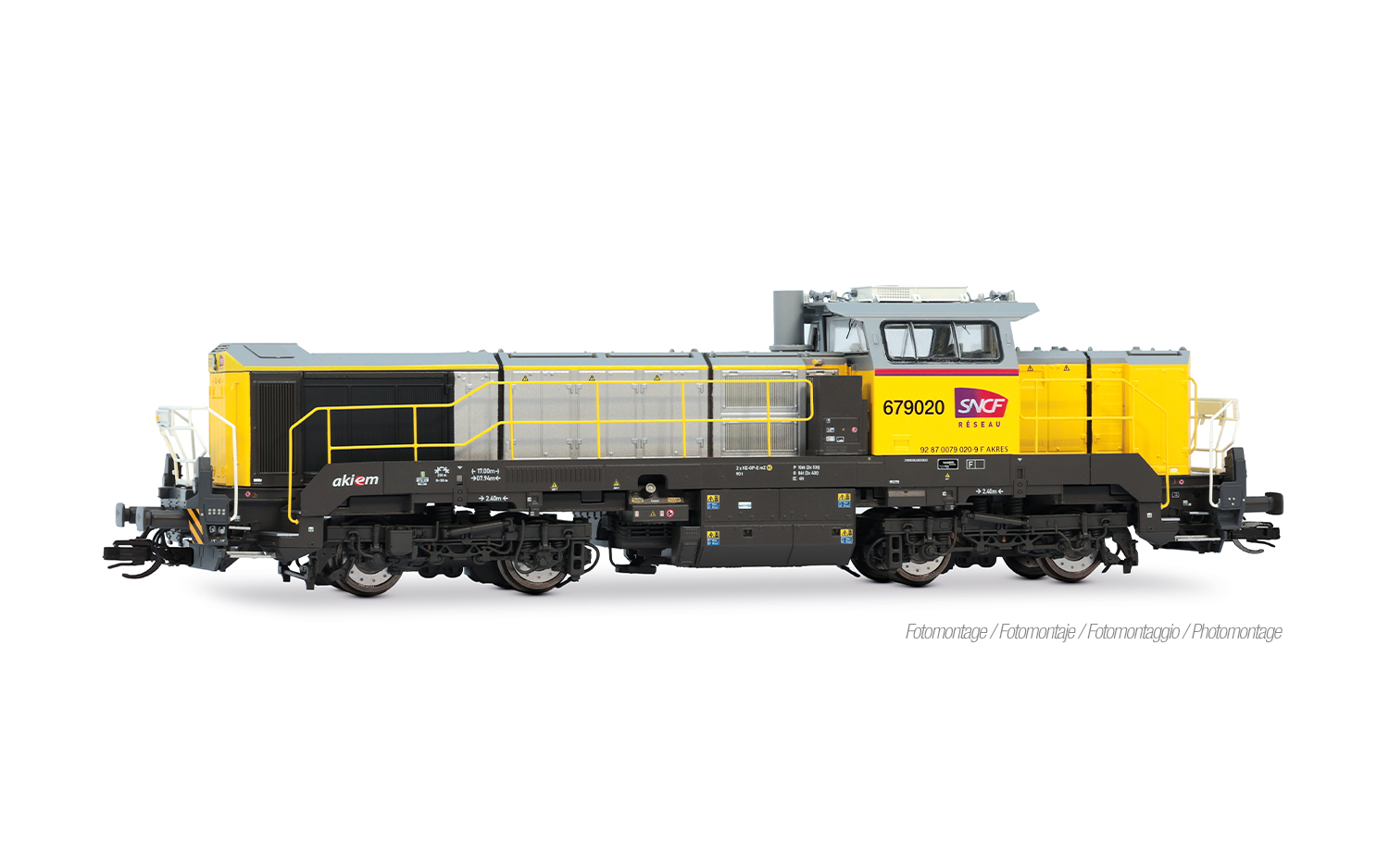 SNCF Réseau, Diesellokomotive BB 79000, Vossloh DE 18, gelb-