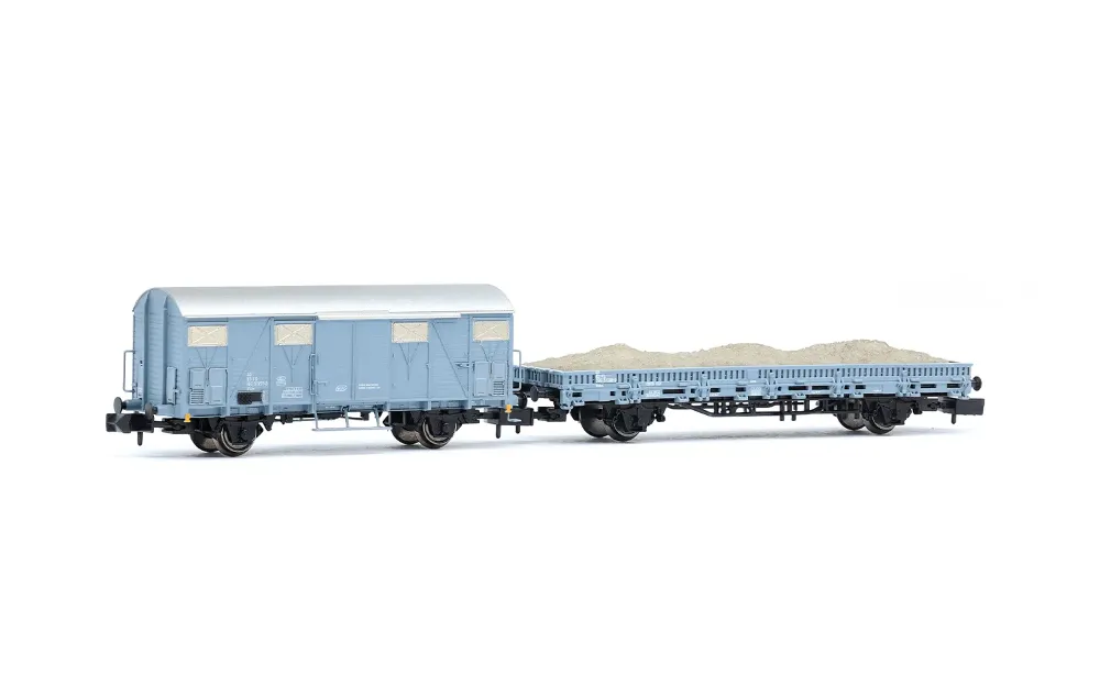 FS, 2-tlg. Set Dienstwagen, VGhs-Kastenwagen + Vkkkm-Flachwa