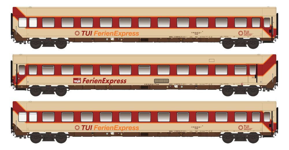 3er Set Liegewagen TUI Ferienexpress, Ep.IV, Set I, AC