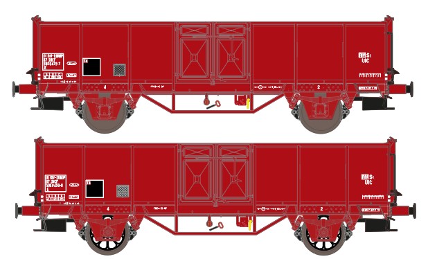 2er Set offene Güterwagen SNCF