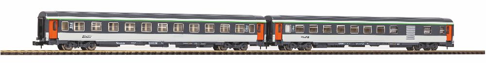 N-2er Set Abteilwg. 2.Kl.+ 2.Kl./Gepäckabteil SNCF IV/V