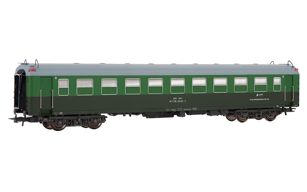 ADIF, Bauzugwagen SSV-1041 „Tajo de Vía“ in grün-grauer Farb