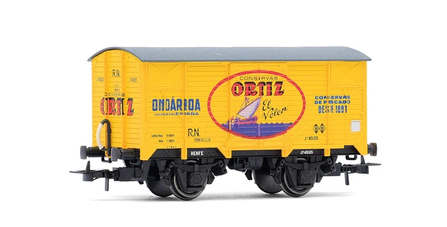 R.N., 2-achs. J-Güterwagen, Lackierung „Conservas Ortiz“