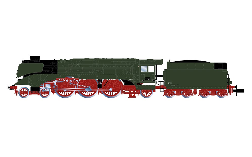 DR, Dampflokomotive Baureihe 18 201, Kohletender, 1. Origina