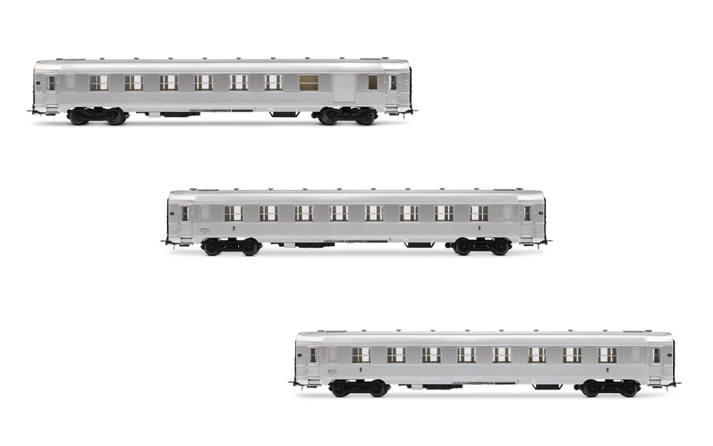 SNCF, 3-tlg. Set DEV Inox Reisezugwagen (kurz), bestehend au