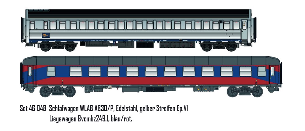 2tlg. Set WLAB AB30/P Inox -ge. Streifen TRI/Bvcmbz blau/rot