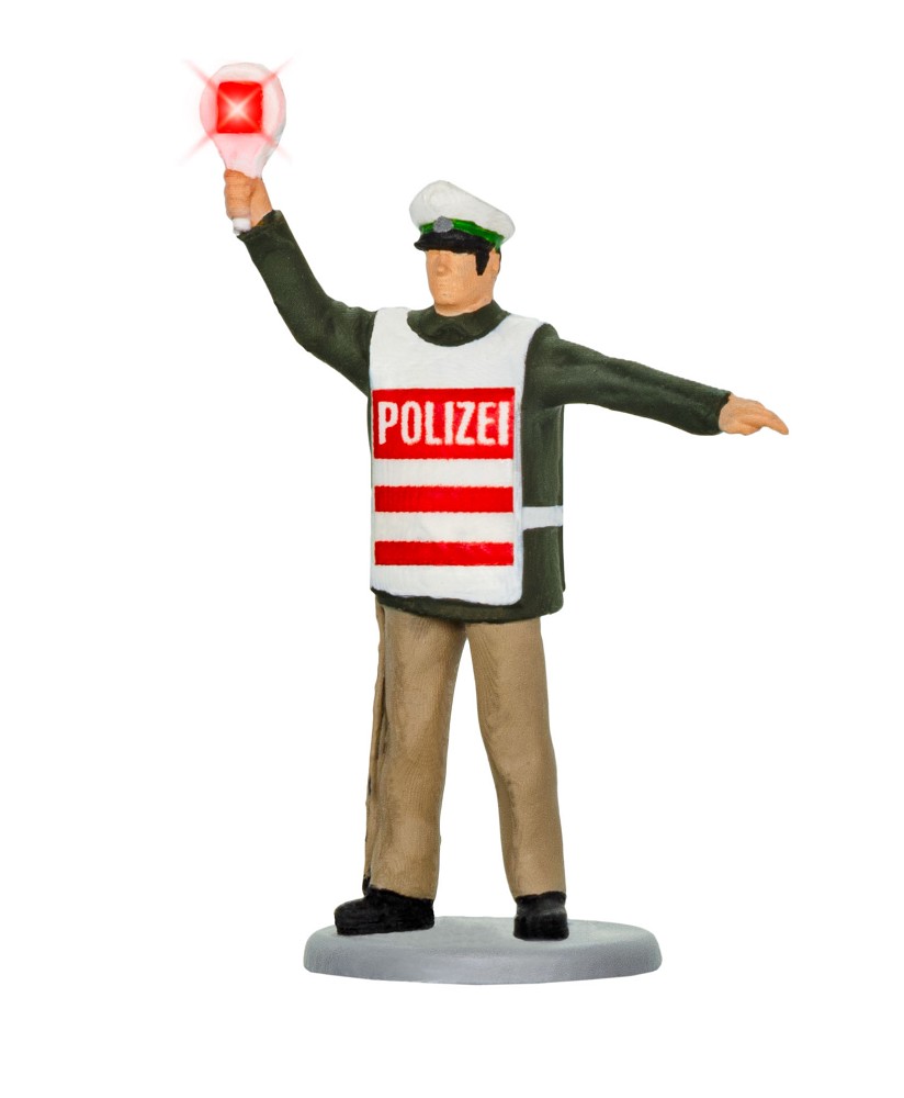 H0 Polizist m. beleucht.Kelle