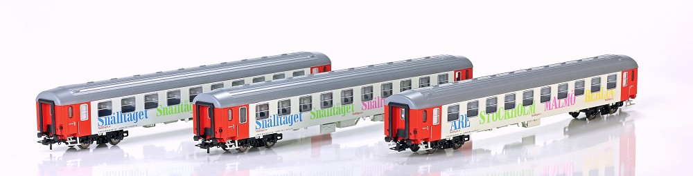 3er Set Liegewagen 2.Kl Snälltaget, Ep.VI, Stockh.-Berlin AC