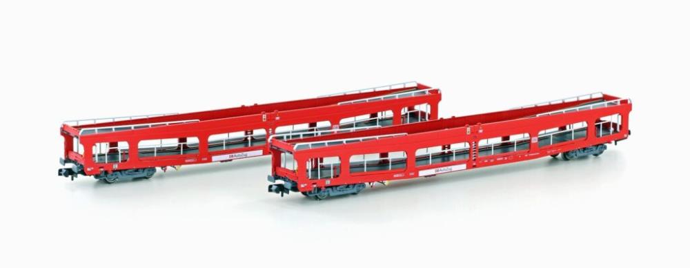 2er Set Autotransportwagen DDm 916 DB Autozug, Ep.VI, rot