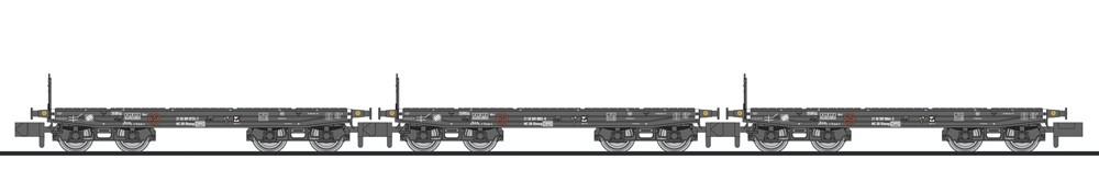 3-tlg. Set, 4-achs. Schwerlastwagen, Rlmmp, DR, Ep.IV