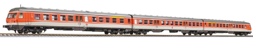 Dieseltriebw. BR 614/914, blutorange/kieselgrau, 3-tlg., DB