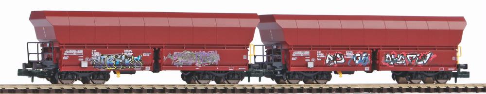N-2er Set Schüttgutwg. Falns OnRail VI mit Graffiti