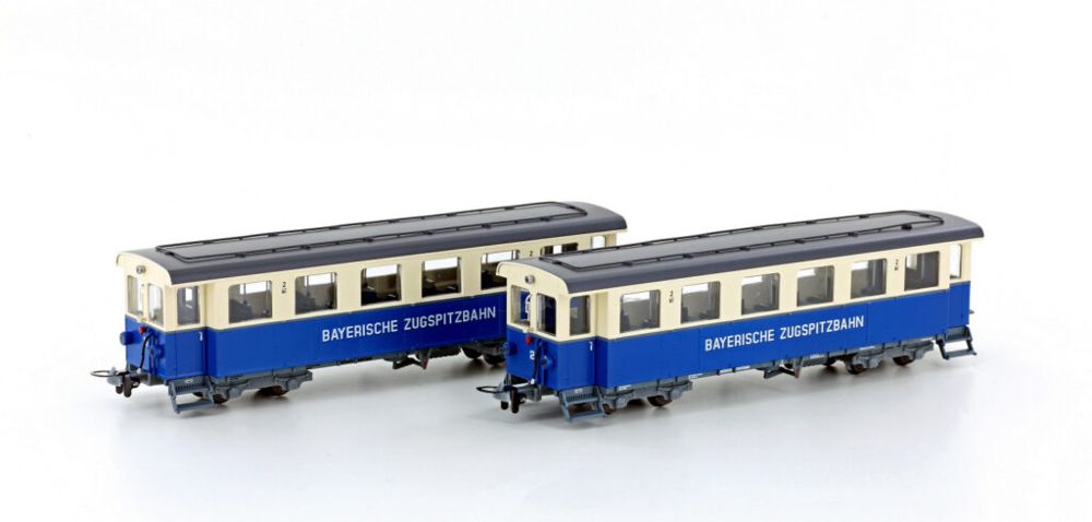 Zugspitzbahn 2er Set Personenwagen, Ep.V, H0m / 12mm