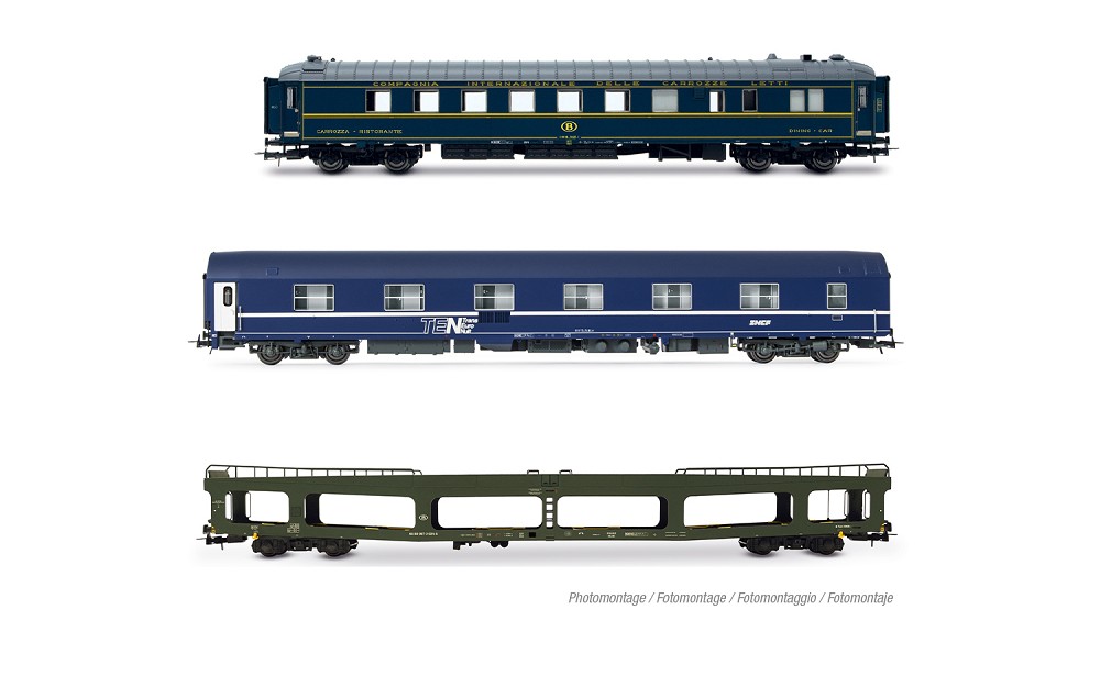SNCB/SNCF, Autoreisezug, bestehend aus WR (ex CIWL) SNCB + S