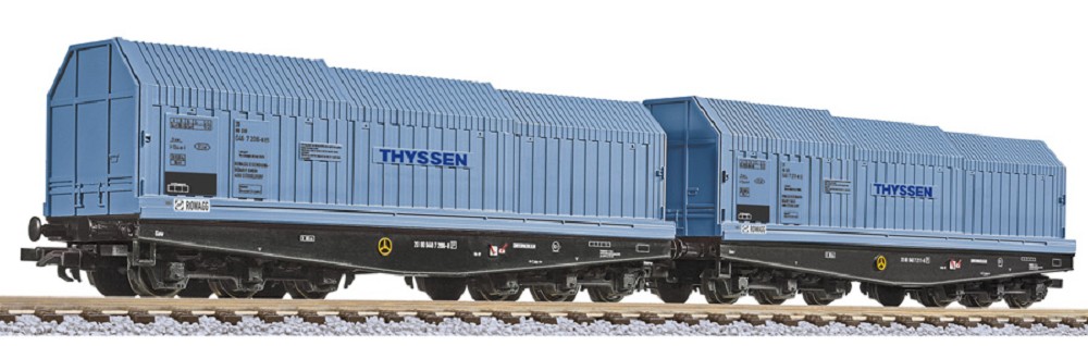 2-tlg. Set, 6-achs. Coiltransportwagen, "THYSSEN", Ep.IV