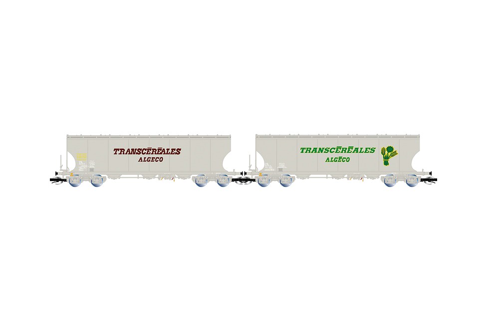 SNCF, 2-tlg. Set Getreidesilowagen „Transcéréales – ALGECO“, SNCF, 2-tlg. Set Getreidesilowagen „Transcéréales – ALGECO“,