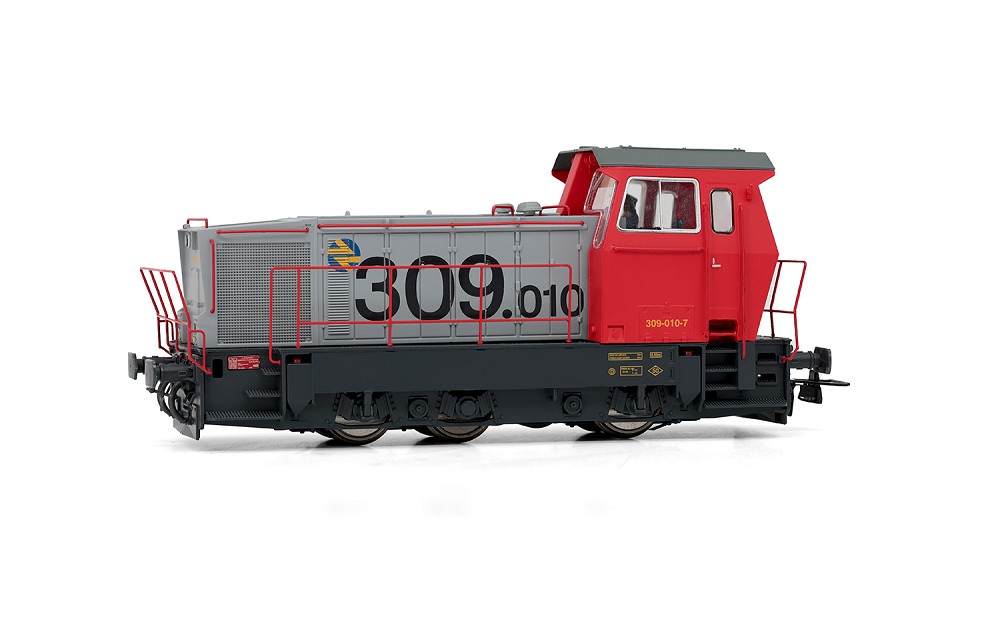 RENFE, Diesel-Rangierlokomotive 309 in rot/grauer Lackierung