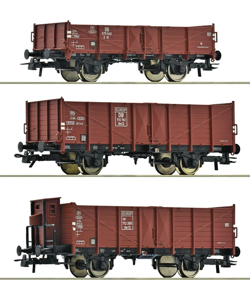 3er Set offene Güterwagen DB