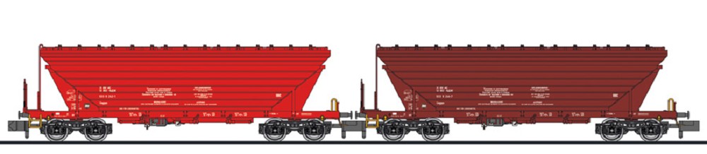 2-tlg. Set, Getreidetransportwg., Uagpps, Bulgarien, rot, Ep