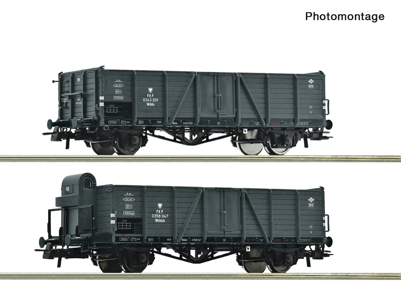2er Set offene Güterwagen Wddo PKP