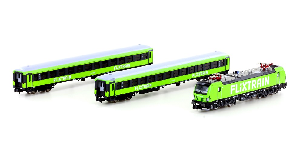 Flixtrain Set 5 3-tlg. BR 193 + 2x Bmmz, neues Design, Sound