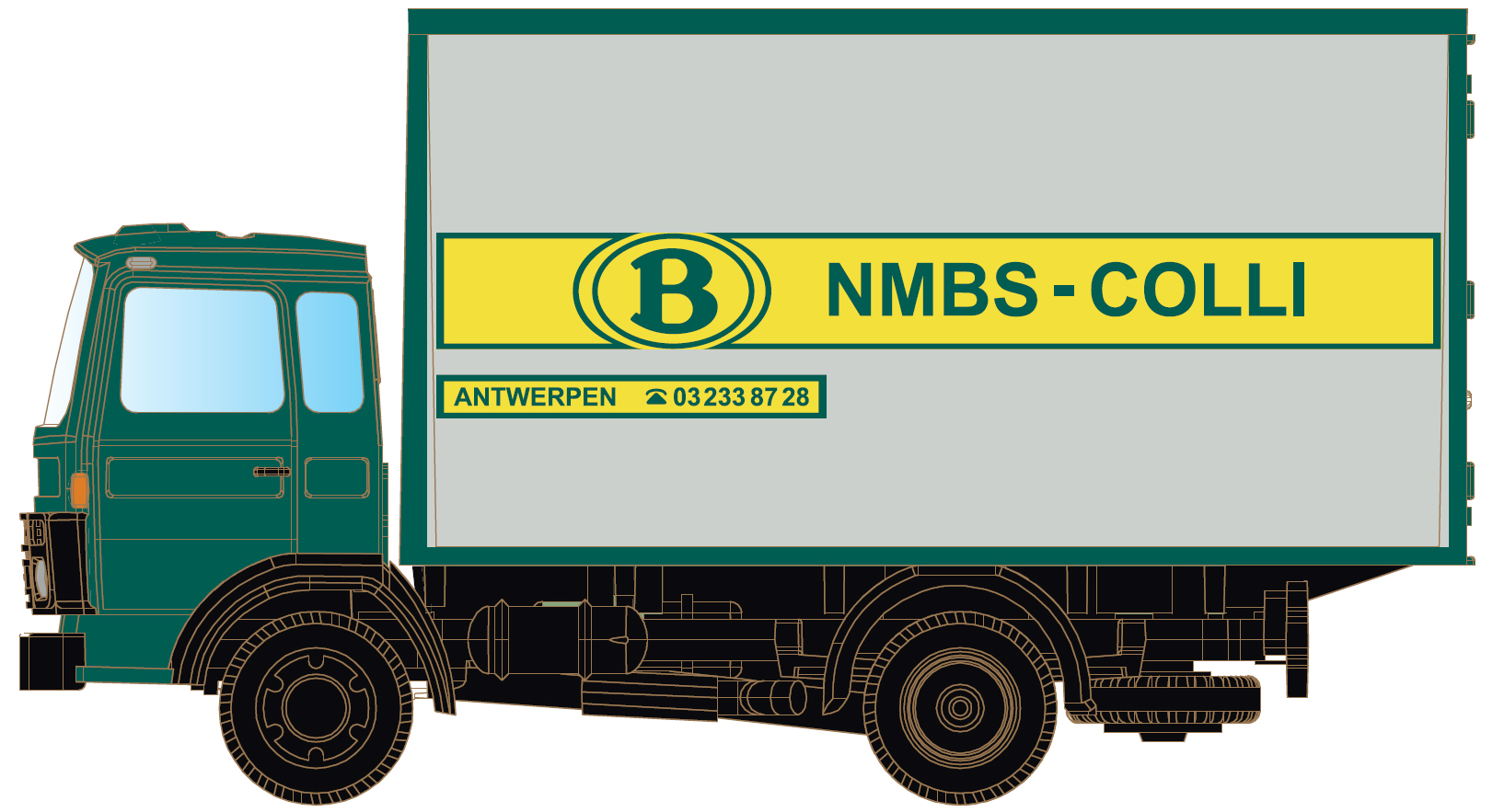 DAF 900 mit Koffer - SNCB (NMBS-Colli) (B)