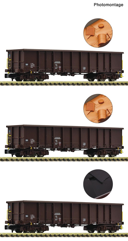 3-tlg. Set offene Gueterwagen E