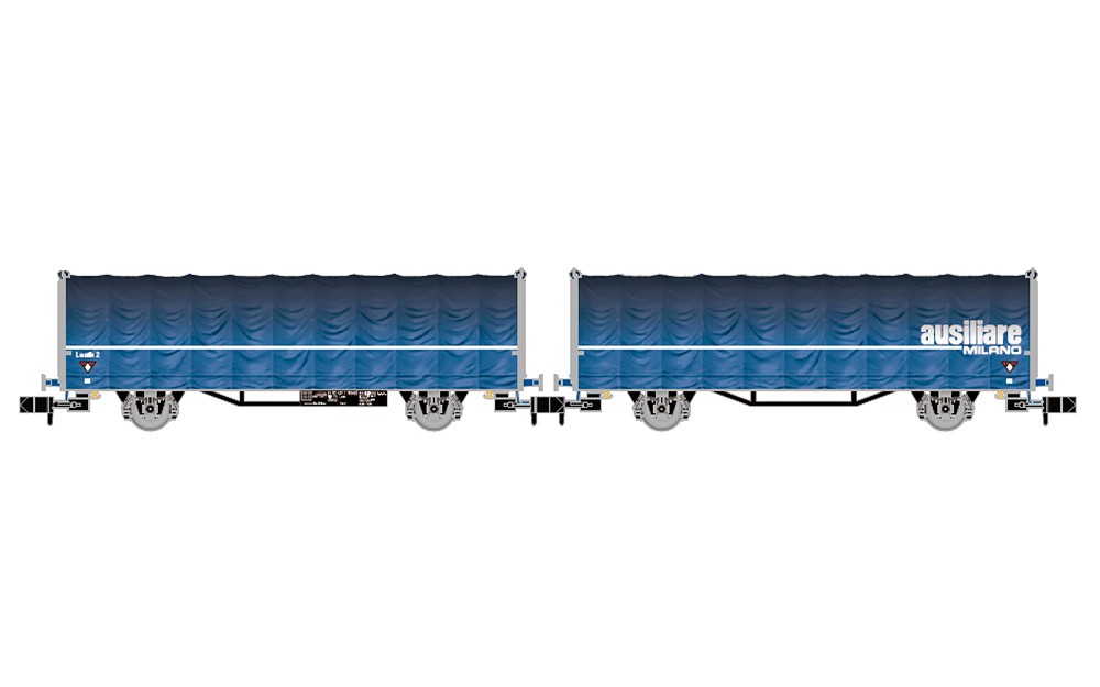 FS, kurzgekuppelter Schiebeplanen-Doppelwagen (2 x 2 Achsen)