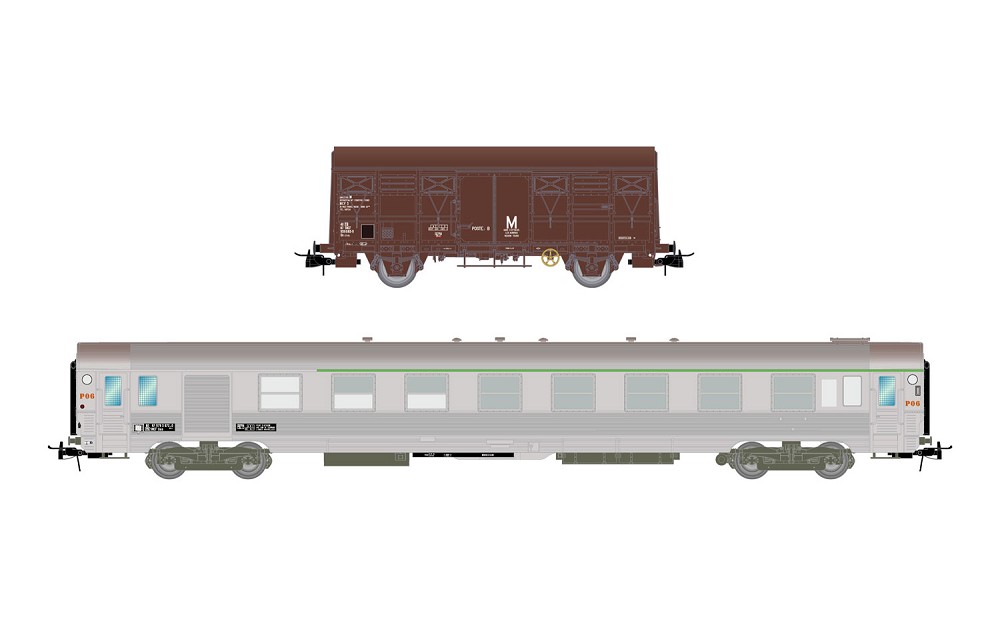 SNCF, 2-tlg. Set, Dienstzug, bestehend aus 1 x Wagen DEV Ino