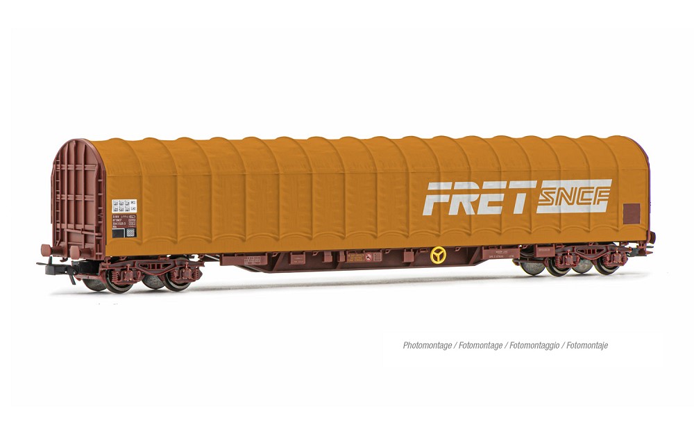 SNCF, 4-achs. Schiebeplanenwagen Typ Rils „FRET“, orange Far